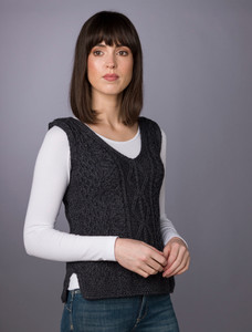 Ladies V-Neck Aran WoolSlipover 1 Ladies V-Neck Aran WoolSlipover