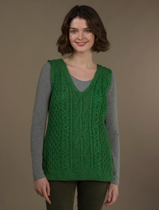 Ladies V-Neck Aran WoolSlipover 13 Ladies V-Neck Aran WoolSlipover
