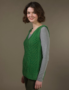 Ladies V-Neck Aran WoolSlipover 15 Ladies V-Neck Aran WoolSlipover