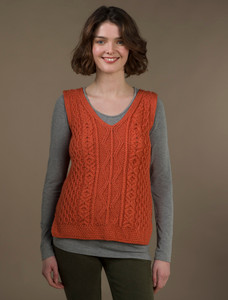 Ladies V-Neck Aran WoolSlipover 17 Ladies V-Neck Aran WoolSlipover