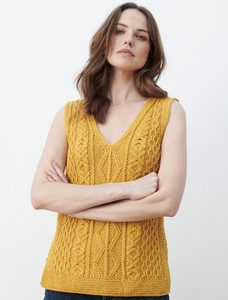 Ladies V-Neck Aran WoolSlipover 5 Ladies V-Neck Aran WoolSlipover