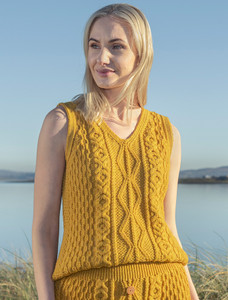 Ladies V-Neck Aran WoolSlipover 9 Ladies V-Neck Aran WoolSlipover