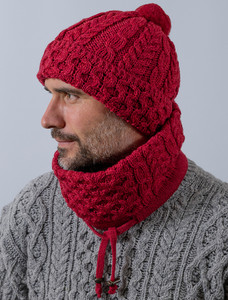 Merino Honeycâomb andâ Cable Pom Hat-cp