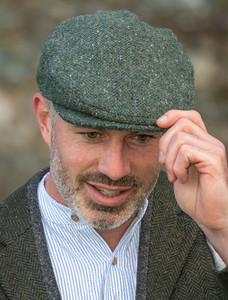 Vintage Tweed Flat Cap - Green Salt & Pepper