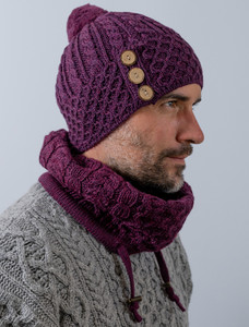 Hâonâeycomb & Cable Soft Aâran Snood-vb