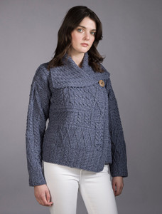 Patchwork Cardigan with Collarââ