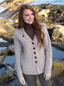 Revere Button Collar Aran Cardiganâââ 20 Revere Button Collar Aran Cardiganâââ