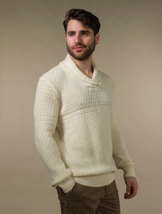 âMen's Textured Sâhawl Collar Sweater