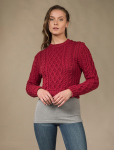 âLadiâes Croppâeââd Aran Sweater 1 âLadiâes Croppâeââd Aran Sweater