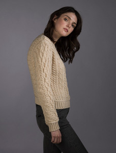 âLadiâes Croppâeââd Aran Sweater 10 âLadiâes Croppâeââd Aran Sweater