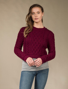 âLadiâes Croppâeââd Aran Sweater 15 âLadiâes Croppâeââd Aran Sweater