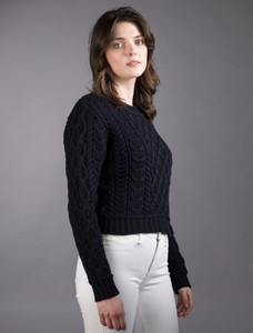 âLadiâes Croppâeââd Aran Sweater 33 âLadiâes Croppâeââd Aran Sweater