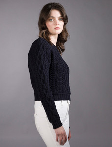 âLadiâes Croppâeââd Aran Sweater 34 âLadiâes Croppâeââd Aran Sweater
