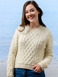 âLadiâes Croppâeââd Aran Sweater 45 âLadiâes Croppâeââd Aran Sweater
