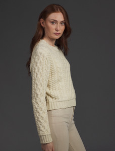 âLadiâes Croppâeââd Aran Sweater 48 âLadiâes Croppâeââd Aran Sweater