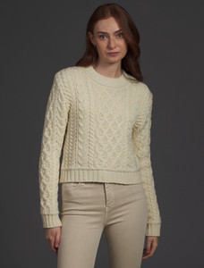 âLadiâes Croppâeââd Aran Sweater 49 âLadiâes Croppâeââd Aran Sweater
