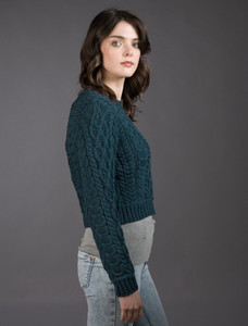 âLadiâes Croppâeââd Aran Sweater 5 âLadiâes Croppâeââd Aran Sweater