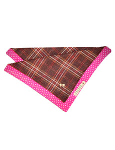 Tweed Doggy Neckerchief Bandana - Rust Windowpane
