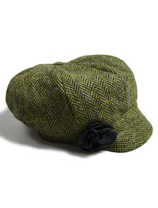 Ladies Tweed Newsboy Hat - Light Green Plaid 3 Ladies Tweed Newsboy Hat - Light Green Plaid