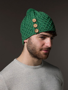 Men's Merino Honeâycomb Pom Pom Hat