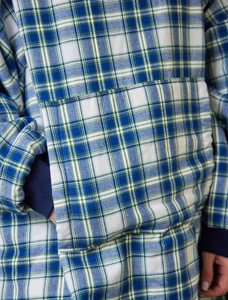 Men's Irish Flannel Lounge Hoodie - Douglas Blue Tartan 3 Men's Irish Flannel Lounge Hoodie - Douglas Blue Tartan