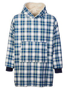 Men's Irish Flannel Lounge Hoodie - Douglas Blue Tartan 5 Men's Irish Flannel Lounge Hoodie - Douglas Blue Tartan
