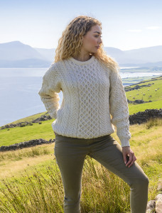 Women's Merino Aran Sweaterâ 1 Women's Merino Aran Sweaterâ