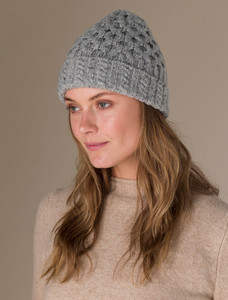 Women's Wool Cashmere Aran Honeycomb Hat 10 Women's Wool Cashmere Aran Honeycomb Hat