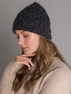 Women's Wool Cashmere Aran Honeycomb Hat 16 Women's Wool Cashmere Aran Honeycomb Hat