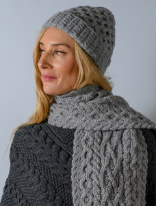 Women's Wool Cashmere Aran Honeycomb Hat 3 Women's Wool Cashmere Aran Honeycomb Hat