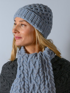 Women's Wool Cashmere Aran Honeycomb Hat 4 Women's Wool Cashmere Aran Honeycomb Hat