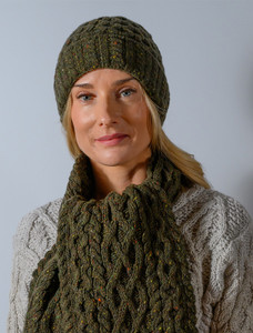 Women's Wool Cashmere Aran Honeycomb Hat 7 Women's Wool Cashmere Aran Honeycomb Hat