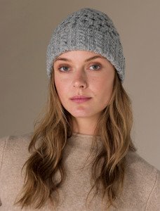 Women's Wool Cashmere Aran Honeycomb Hat 9 Women's Wool Cashmere Aran Honeycomb Hat