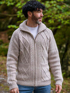 Hand Knit Zipper Cardigan with Pockets