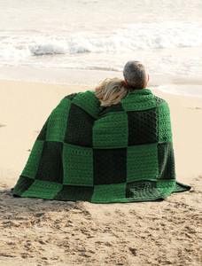 Two-Tone Aran Patchwork Throw