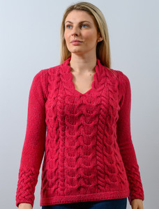 Wâool Cashmere Cable V-Neck Sweater